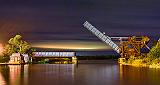 Scherzer Rolling Lift Bridge At Night_46059-62